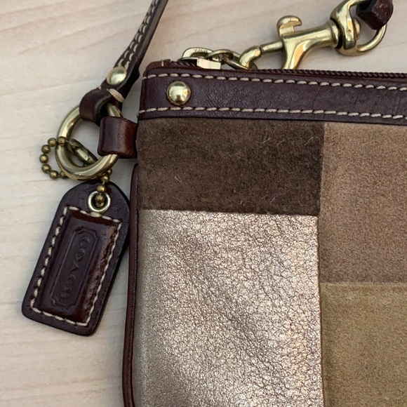 Coach multi patch suede wristlet - Picture 2 of 4